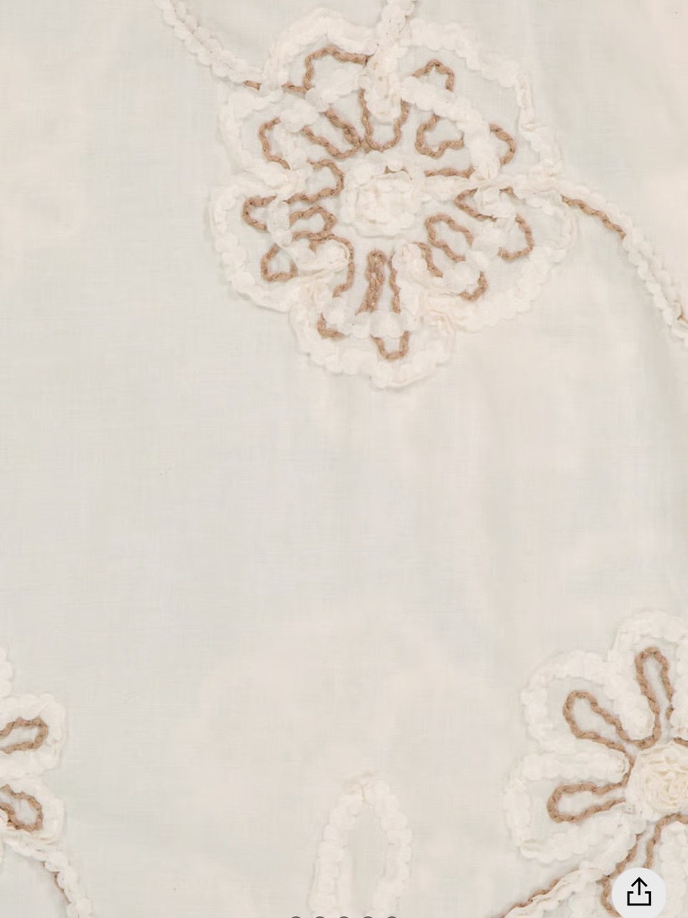 Embroidered Cream Tie-Neck Peasant Blouse - Women - Picture 2 of 7